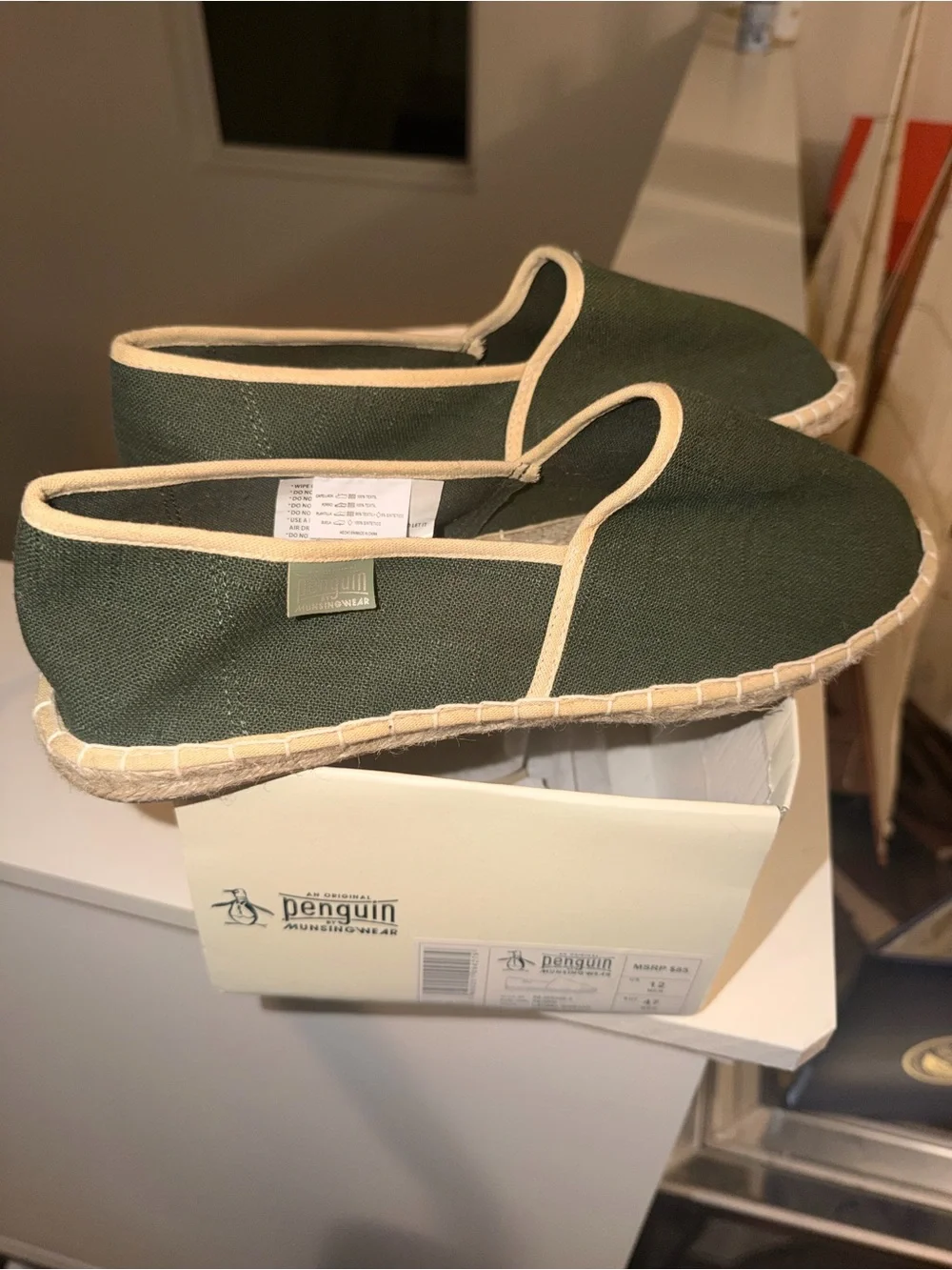 Men's Penguin Casual Espadrille Slip-Ons in Green